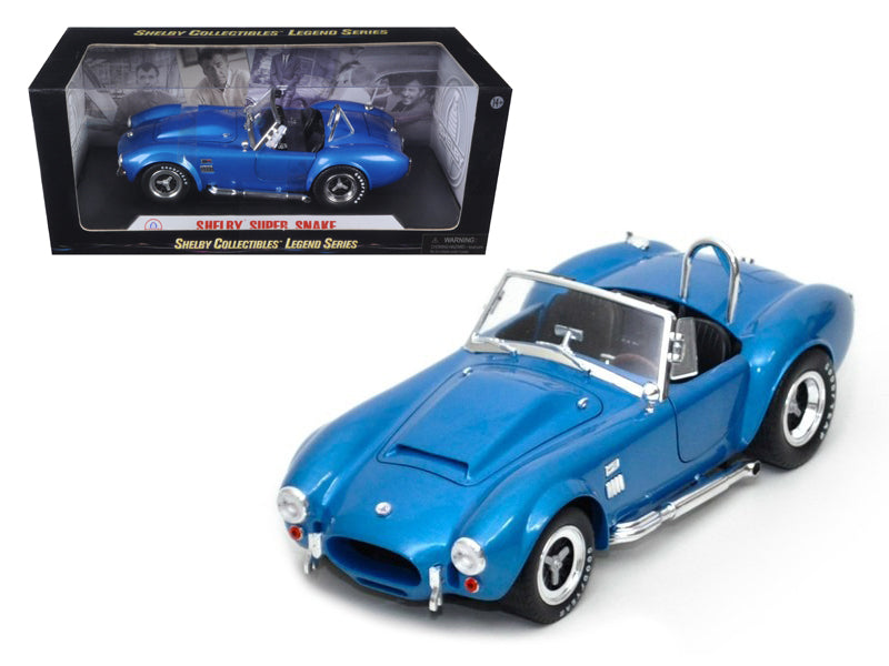 1966 Shelby Cobra Super Snake Blue 1/18 Diecast Model Car by Shelby Collectibles-DiecastModeler.com