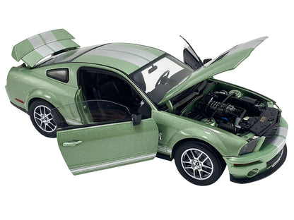 2007 Ford Shelby GT500 Lime Green Metallic with Silver Stripes "Shelby Collectibles" Series 1/18 Diecast Model Car by ACME