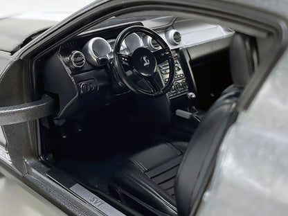 2007 Ford Shelby GT500 Alloy Gray Metallic with White Stripes "Shelby Collectibles" Series 1/18 Diecast Model Car by ACME