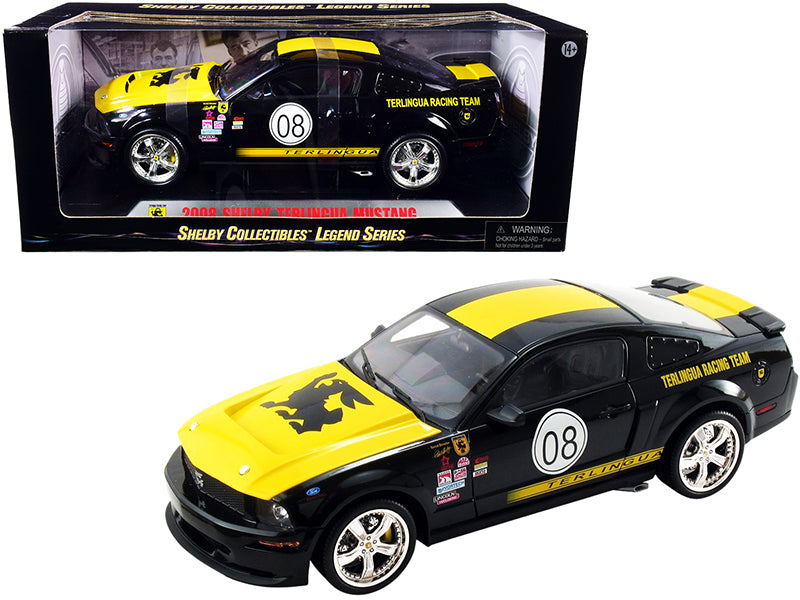 2008 Ford Shelby Mustang #08 "Terlingua" Black and Yellow "Shelby Collectibles Legend" Series 1/18 Diecast Model Car by Shelby Collectibles-DiecastModeler.com