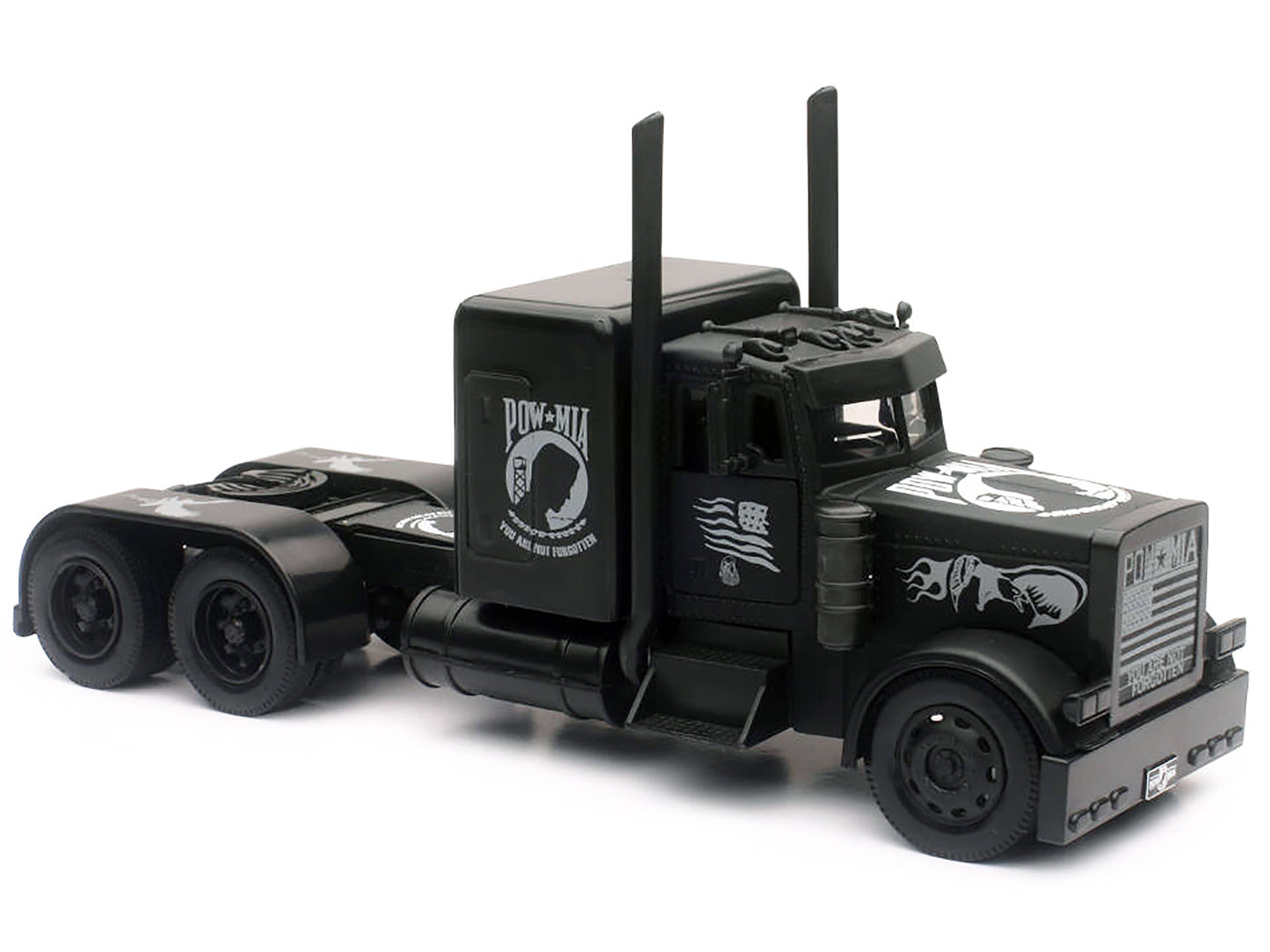Peterbilt Custom Truck Black Out "POW-MIA You Are Not Forgotten" 1/32 Diecast Model by New Ray-DiecastModeler.com
