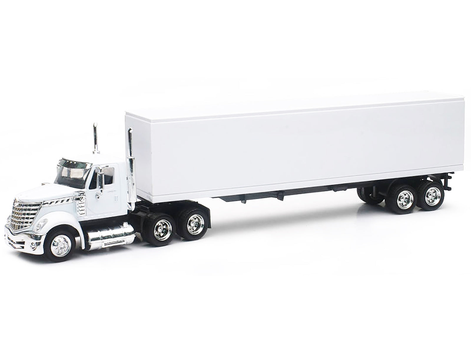 International LoneStar Truck with Dry Goods Trailer White "Long Haul Truckers" Series 1/43 Diecast Model by New Ray-DiecastModeler.com