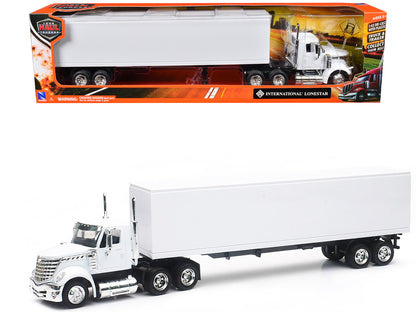 International LoneStar Truck with Dry Goods Trailer White "Long Haul Truckers" Series 1/43 Diecast Model by New Ray-DiecastModeler.com
