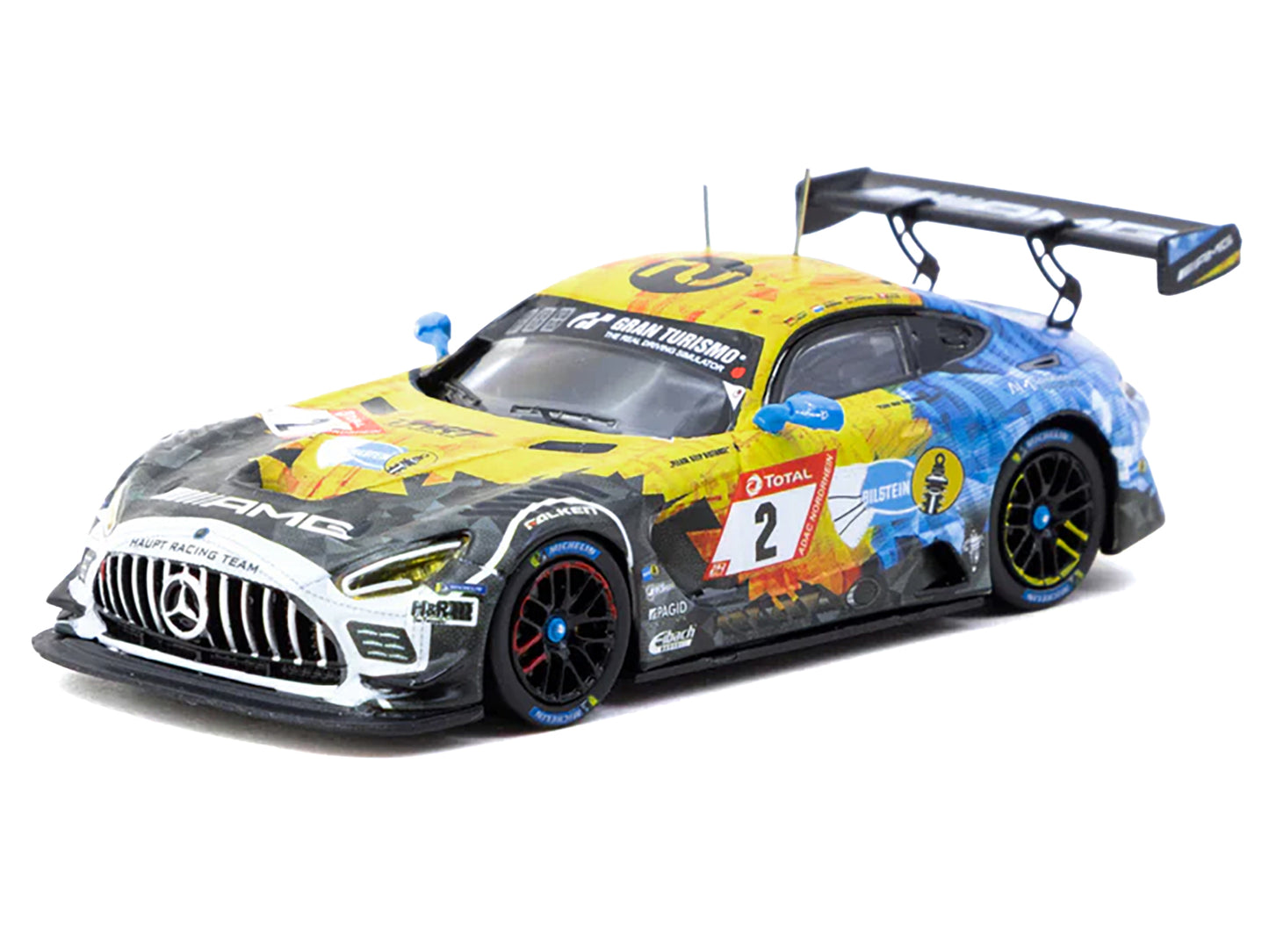 Mercedes-AMG GT3 #2 Yelmer Buurman - Nico Bastian - Philip Ellis - Hubert Haupt "24 Hours of Nurburgring" (2020) "Hobby64" Series 1/64 Diecast Model by Tarmac Works