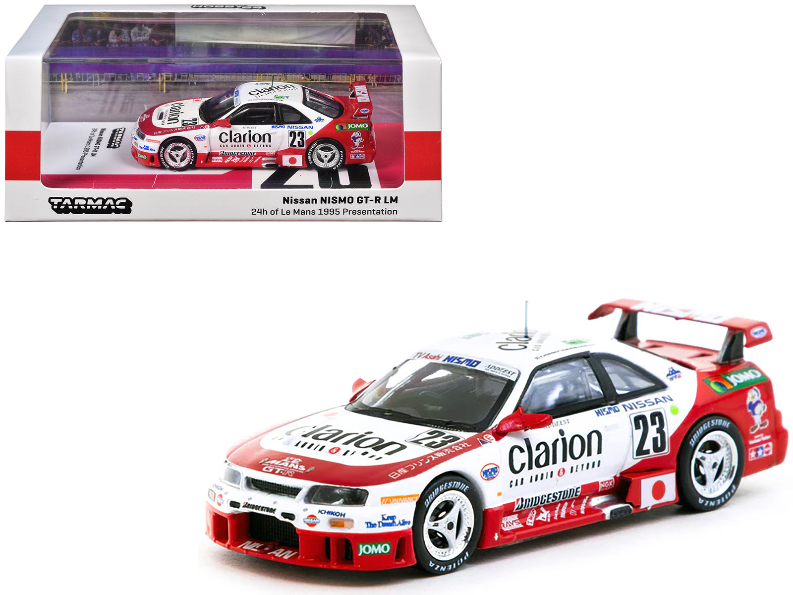 Nissan NISMO GT-R LM #23 Kazuyoshi Hoshino - Toshio Suzuki - Masahiko Kageyama "Presentation" "24 Hours of Le Mans" (1995) "Hobby64" Series 1/64 Diecast Model Car by Tarmac Works-DiecastModeler.com