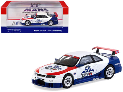Nissan Nismo GT-R LM RHD (Right Hand Drive) "1995 Launch Version" White with Red and Blue Accents "Hobby64" Series 1/64 Diecast Model Car by Tarmac Works-DiecastModeler.com