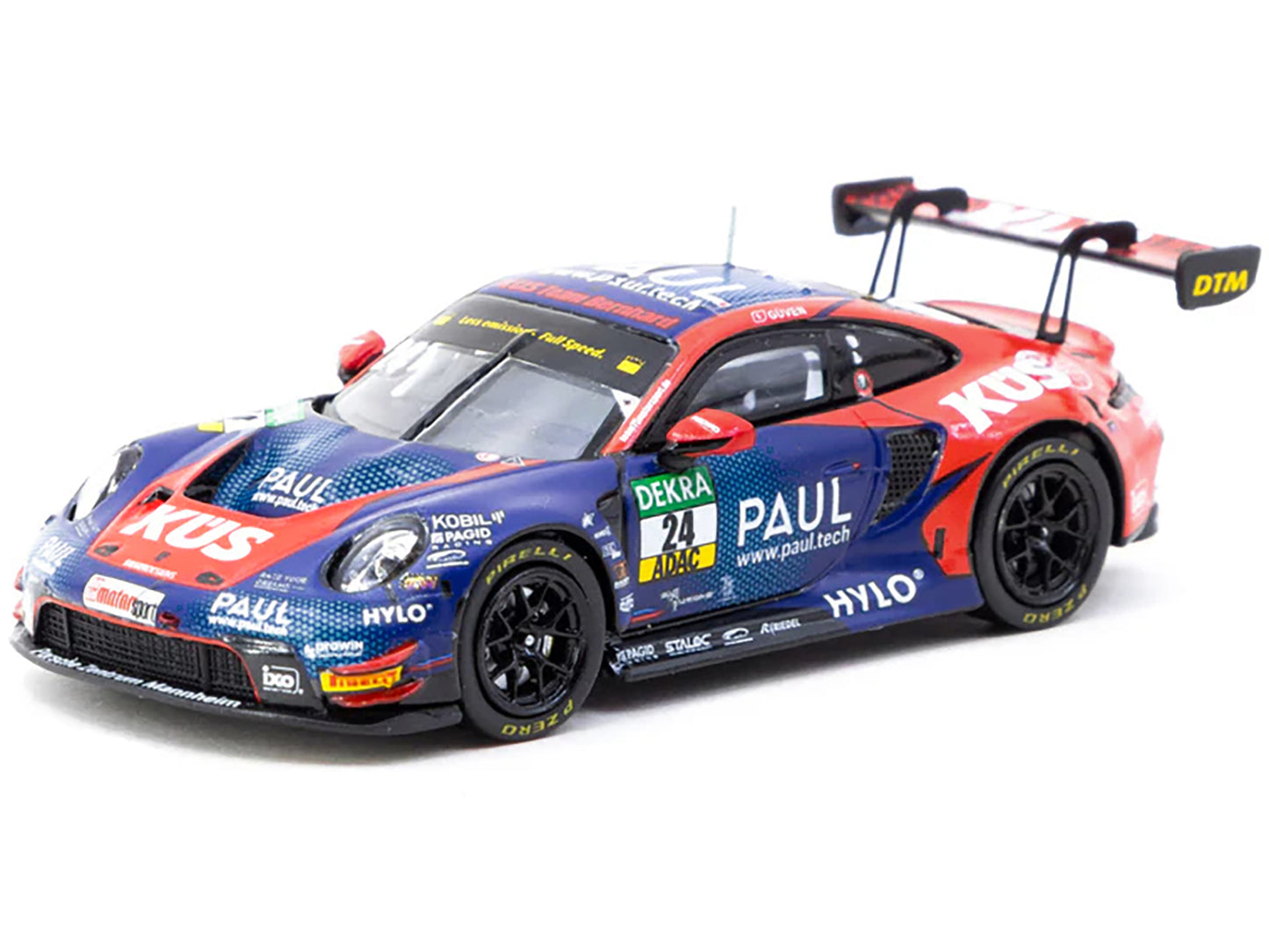 Porsche 911 GT3 R #24 Ayhancan Guven "KUS Team Bernhard" "Deutsche Tourenwagen Masters" (2023) "Hobby64" Series 1/64 Diecast Model by Tarmac Works