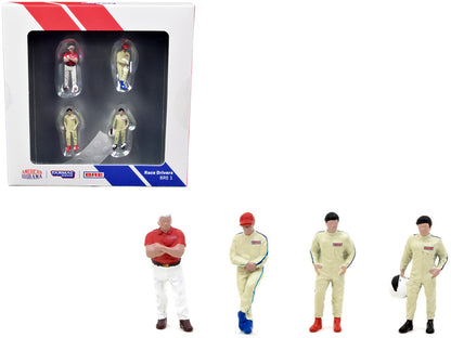 "Race Drivers" 4 Piece Diecast Figure Set "BRE" for 1/64 Scale Models by Tarmac Works & American Diorama-DiecastModeler.com