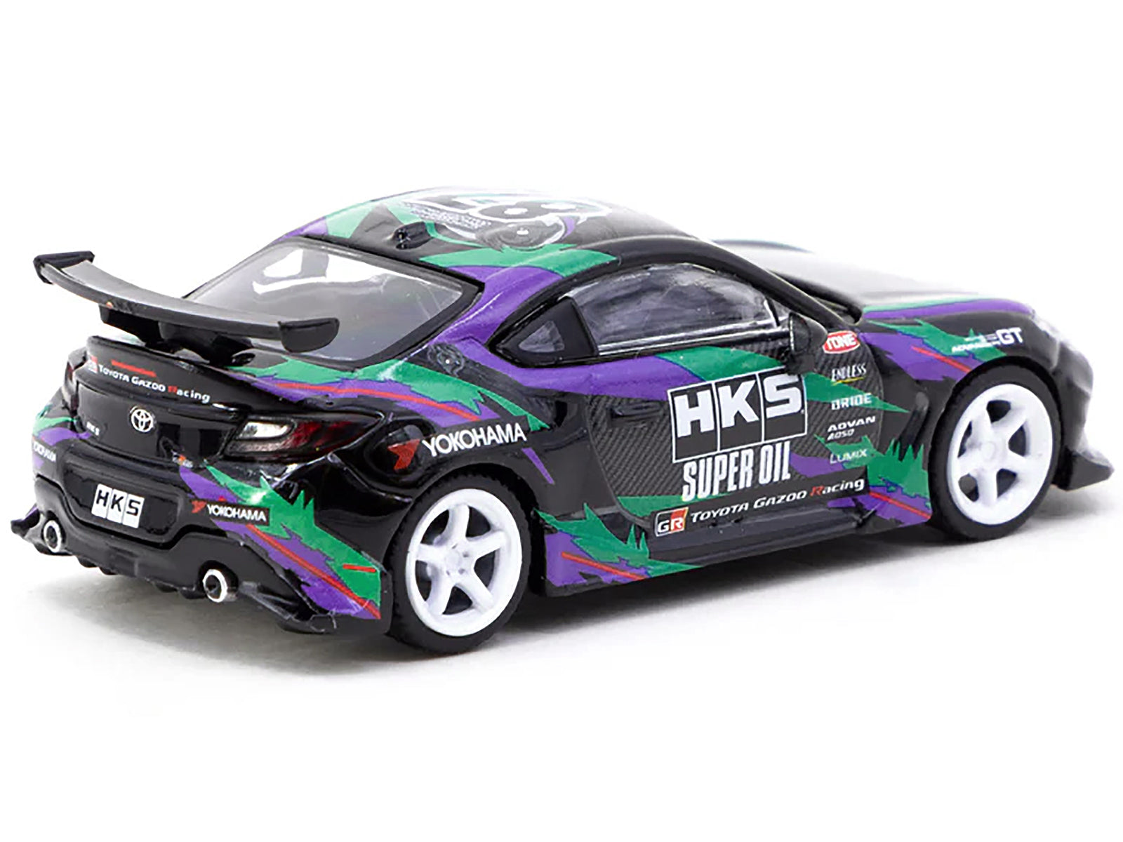 Toyota GR86 RHD (Right Hand Drive) "HKS" Black with Graphics "Global64" Series 1/64 Diecast Model by Tarmac Works-DiecastModeler.com