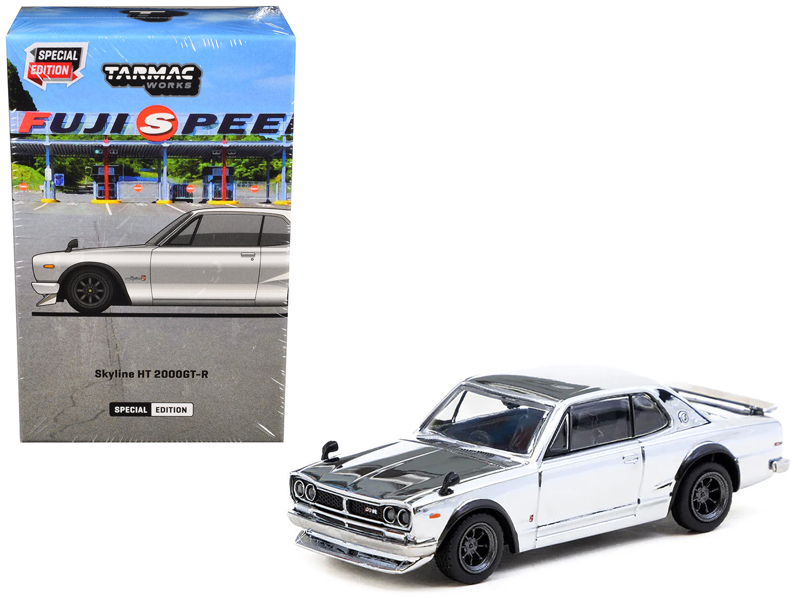 Nissan Skyline HT 2000GT-R RHD (Right Hand Drive) Silver Chrome "Japan Special Edition" "Global64" Series 1/64 Diecast Model Car by Tarmac Works-DiecastModeler.com