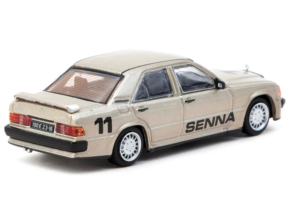 Mercedes-Benz 190 E 2.3-16 #11 Ayrton Senna Winner "Race of Champions" (1984) "Global64" Series 1/64 Diecast Model by Tarmac Works-DiecastModeler.com