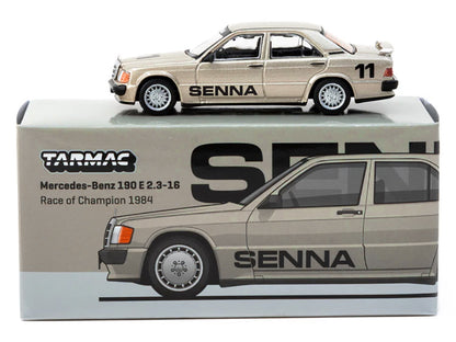 Mercedes-Benz 190 E 2.3-16 #11 Ayrton Senna Winner "Race of Champions" (1984) "Global64" Series 1/64 Diecast Model by Tarmac Works-DiecastModeler.com