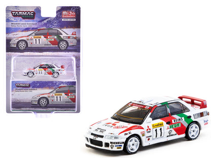 Mitsubishi Lancer Evolution II RHD (Right Hand Drive) #11 Tommi Makinen - Seppo Harjanne "Rallye Monte-Carlo" (1995) "Global64" Series  1/64 Diecast Model by Tarmac Works