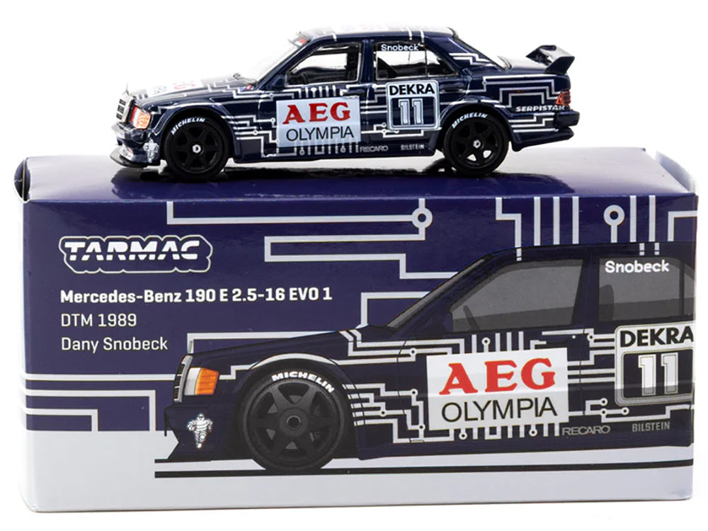 Mercedes-Benz 190 E 2.5-16 EVO 1 #11 Dany Snobeck "Deutsche Tourenwagen Meisterschaft (DTM)" (1989) "Global64" Series 1/64 Diecast Model by Tarmac Works-DiecastModeler.com