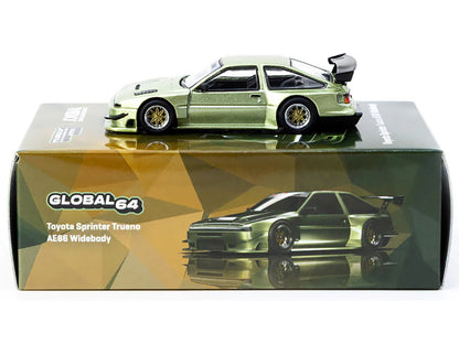 Toyota Sprinter Trueno AE86 Widebody RHD (Right Hand Drive) "Jonsibal Designworks" Green Metallic "Global64" Series 1/64 Diecast Model by Tarmac Works