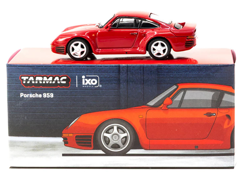 Porsche 959 Red "Global64" Series 1/64 Diecast Model by Tarmac Works-DiecastModeler.com