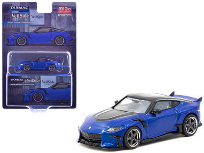 Nissan VeilSide FFZ400 Fairlady Z RHD (Right Hand Drive) Blue Metallic with Black Top "Global64" Series 1/64 Diecast Model by Tarmac Works-DiecastModeler.com