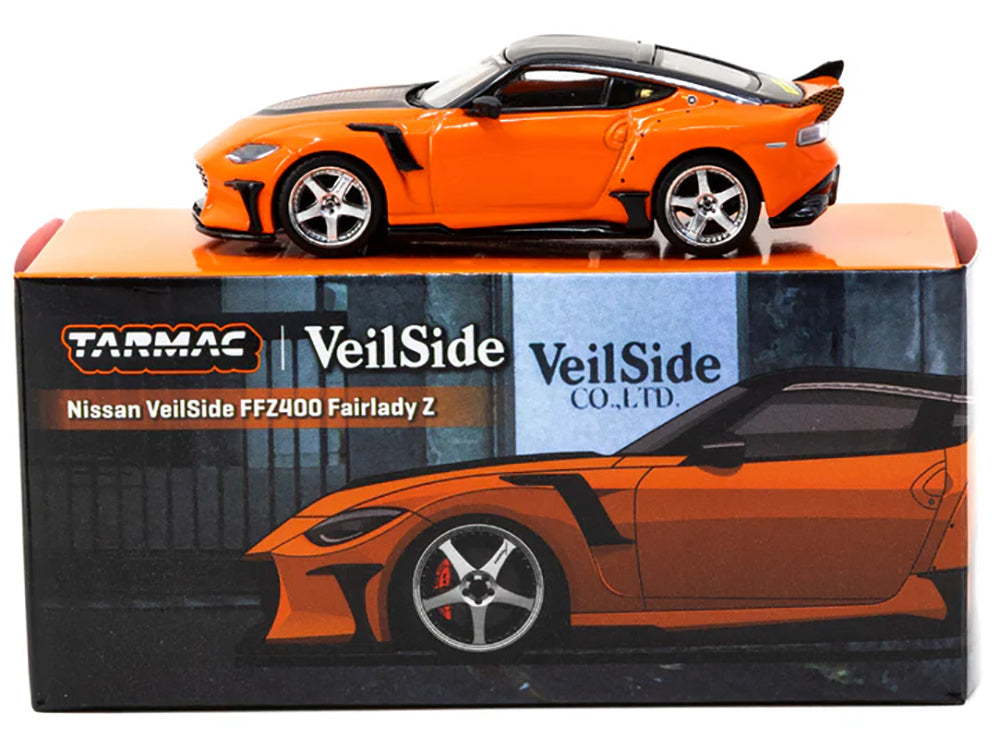 Nissan VeilSide FFZ400 Fairlady Z RHD (Right Hand Drive) Orange with Black Top "Global64" Series 1/64 Diecast Model by Tarmac Works-DiecastModeler.com