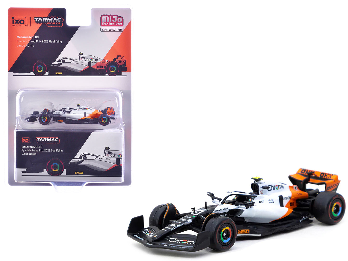 McLaren MCL60 #4 Lando Norris 3rd Place Formula One F1 "Spanish GP Qualifying" (2023) "Global64" Series 1/64 Diecast Model by Tarmac Works-DiecastModeler.com