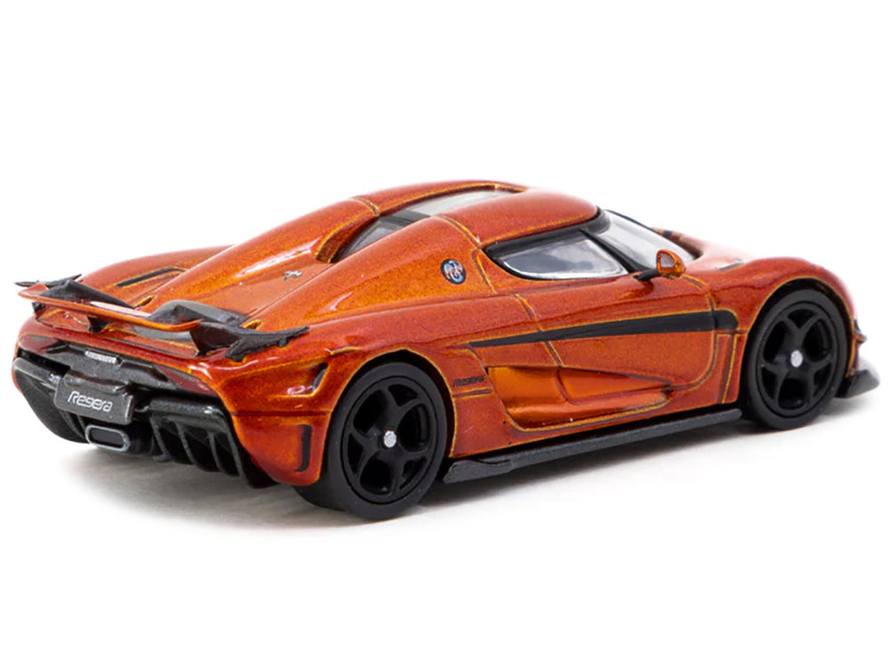 Koenigsegg Regera Orange Metallic with Black Stripes "Global64" Series 1/64 Diecast Model Car by Tarmac Works