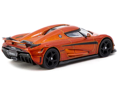 Koenigsegg Regera Orange Metallic with Black Stripes "Global64" Series 1/64 Diecast Model Car by Tarmac Works