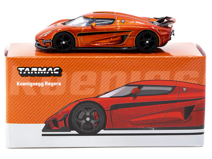 Koenigsegg Regera Orange Metallic with Black Stripes "Global64" Series 1/64 Diecast Model Car by Tarmac Works