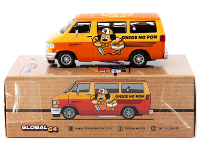 Dodge Van "Ohige no Pon" Orange Two-Tone "Global64" Series 1/64 Diecast Model by Tarmac Works-DiecastModeler.com