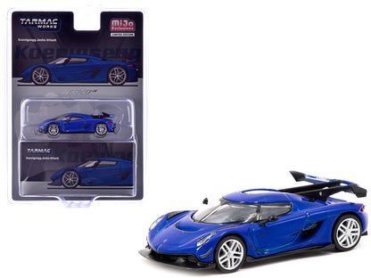 Koenigsegg Jesko Attack Blue Metallic "Global64" Series 1/64 Diecast Model by Tarmac Works-DiecastModeler.com