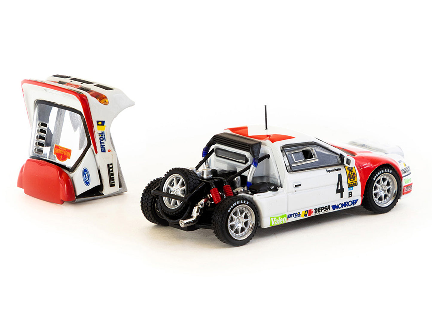 Ford RS200 #4 Antonio Zanini - Josep Autet "Rallye Catalunya" (1986) "Hobby64+" Series 1/64 Diecast Model Car by Tarmac Works