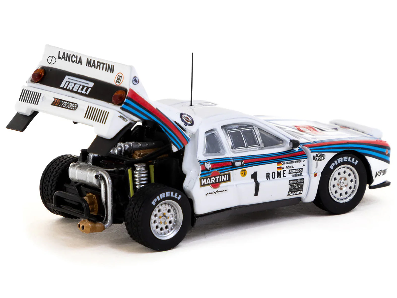 Lancia 037 Rally #1 Walter Rohrl - Christian Geistdorfer "Martini Racing" Winner "Rallye Monte-Carlo" (1983) "Hobby64+" Series 1/64 Diecast Model Car by Tarmac Works-DiecastModeler.com