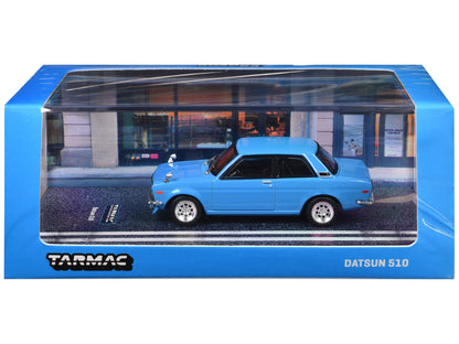 Datsun 510 Light Blue "Road64" Series 1/64 Diecast Model Car by Tarmac Works-DiecastModeler.com