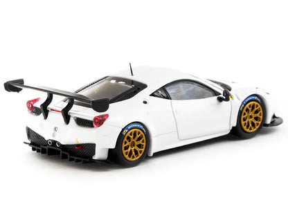 Ferrari 458 Italia GT3 White with Gold Wheels "Road64" Series 1/64 Diecast Model Car by Tarmac Works-DiecastModeler.com