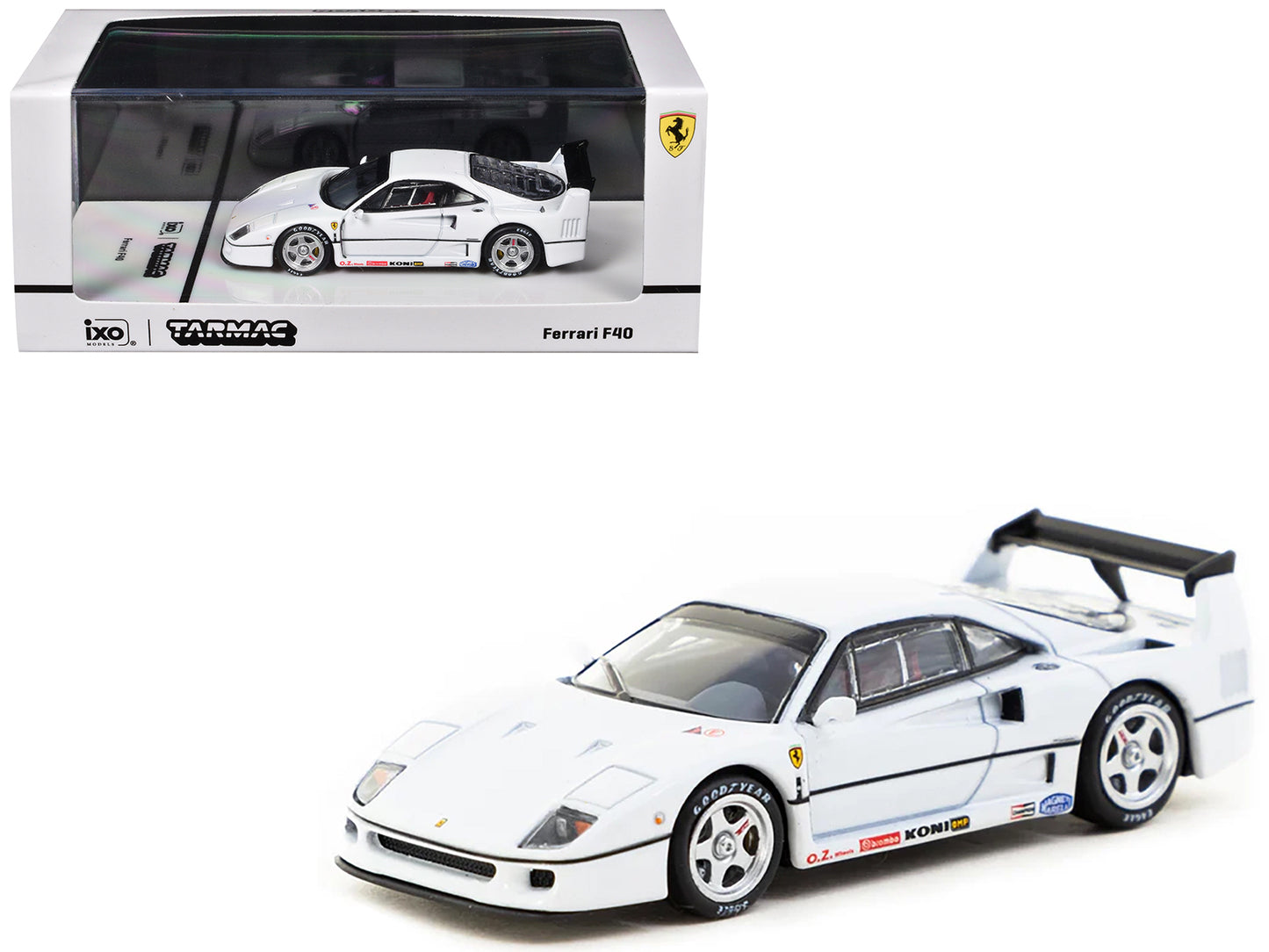 Ferrari F40 White "Road64" Series 1/64 Diecast Model Car by Tarmac Works-DiecastModeler.com