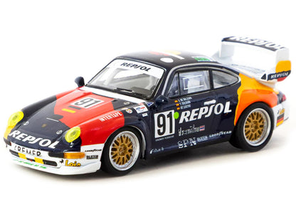 Porsche 911 GT2 #91 Tomas Saldana - Miguel Angel de Castro - Prince Alfonso de Orleans-Borbon "Kremer Racing - Repsol" "24 Hours of Le Mans" (1995) "Collab64" Series 1/64 Diecast Model Car by Schuco & Tarmac Works