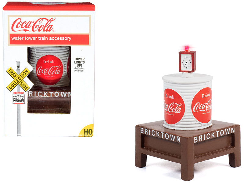 "Coca-Cola" Water Tower with Light "Bricktown" for 1/87 (HO) Scale Models by Classic Metal Works-DiecastModeler.com