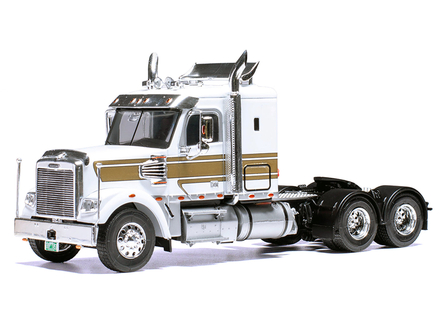 2012 Freightliner Coronado Truck Tractor White with Gold Stripes 1/43 Diecast Model by IXO Models
