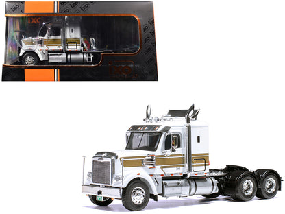 2012 Freightliner Coronado Truck Tractor White with Gold Stripes 1/43 Diecast Model by IXO Models