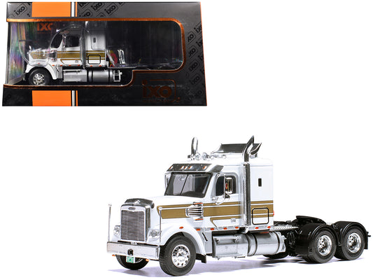 2012 Freightliner Coronado Truck Tractor White with Gold Stripes 1/43 Diecast Model by IXO Models