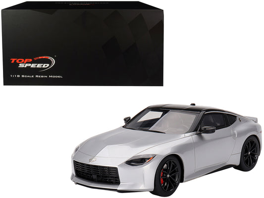 2023 Nissan Z Performance Brilliant Silver Metallic with Black Top 1/18 Model Car by Top Speed-DiecastModeler.com