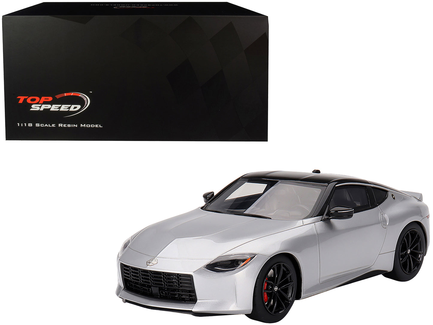 2023 Nissan Z Performance Brilliant Silver Metallic with Black Top 1/18 Model Car by Top Speed-DiecastModeler.com