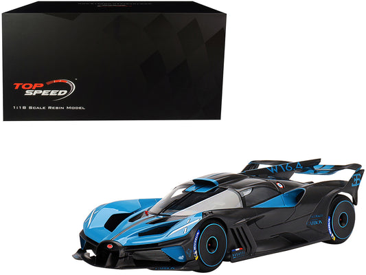 Bugatti Bolide Presentation Version Blue and Black 1/18 Model Car by Top Speed-DiecastModeler.com