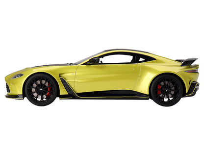 2022 Aston Martin V12 Vantage RHD (Right Hand Drive) Cosmopolitan Yellow with Black Hood and Top 1/18 Model Car by Top Speed-DiecastModeler.com