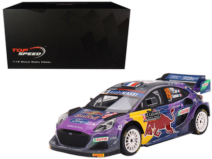 Ford Puma Rally1 #19 Sebastien Loeb - Isabelle Galmiche "M-Sport Ford WRT" Winner "Monte Carlo Rally" (2022) 1/18 Model Car by Top Speed-DiecastModeler.com