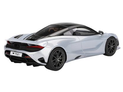 McLaren 750S Ice Silver Metallic with Black Top 1/18 Model Car by Top Speed