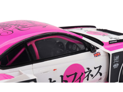 Nissan "LB-Super Silhouette" S15 SILVIA RHD (Right Hand Drive) #99 "Auto Finesse - SEMA 2023" White and Pink 1/18 Model Car by Top Speed-DiecastModeler.com