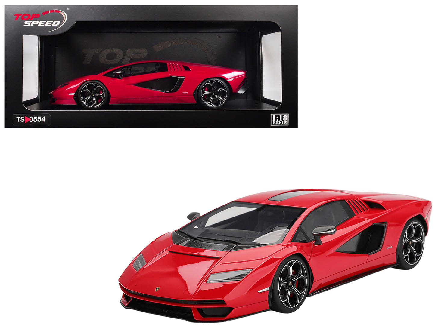 Lamborghini Countach LPI 800-4 Rosso Mars Red 1/18 Model Car by Top Speed-DiecastModeler.com