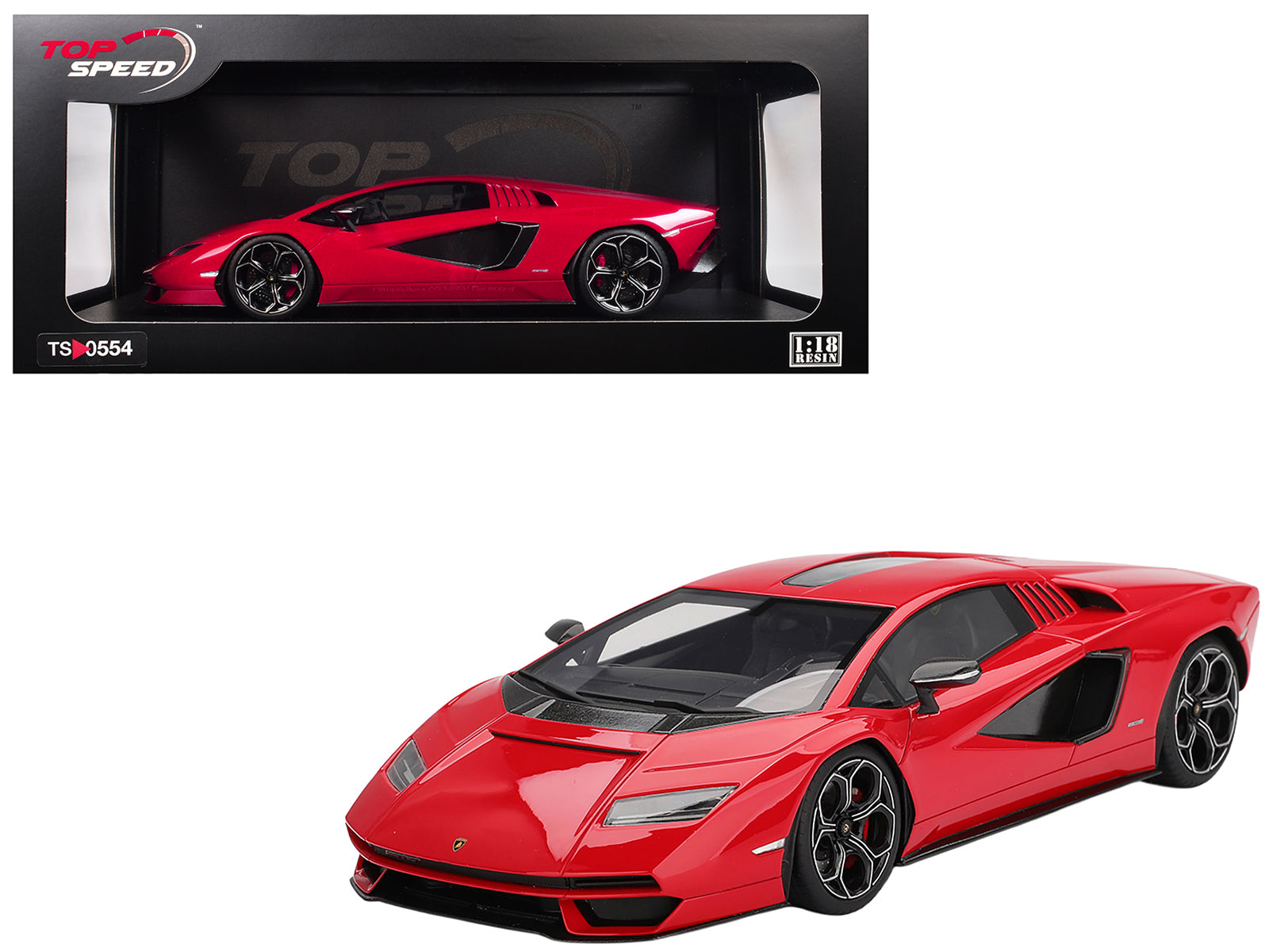Lamborghini Countach LPI 800-4 Rosso Mars Red 1/18 Model Car by Top Speed-DiecastModeler.com