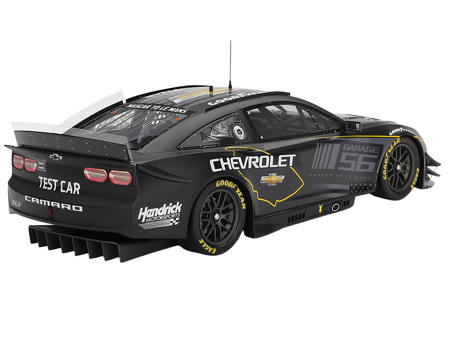 Chevrolet Camaro ZL1 #24 "Hendrick Motorsports Test Car" Matt Black with Graphics 1/18 Model Car by Top Speed