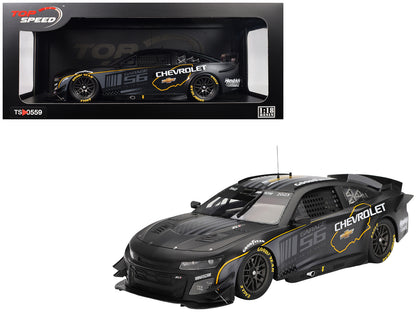 Chevrolet Camaro ZL1 #24 "Hendrick Motorsports Test Car" Matt Black with Graphics 1/18 Model Car by Top Speed