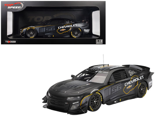 Chevrolet Camaro ZL1 #24 "Hendrick Motorsports Test Car" Matt Black with Graphics 1/18 Model Car by Top Speed